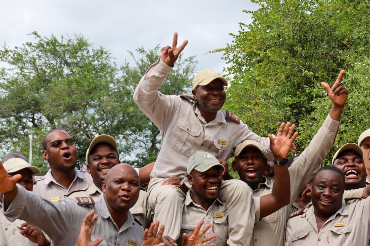 Mike Ndlovu on his final day in the bush before retirement.