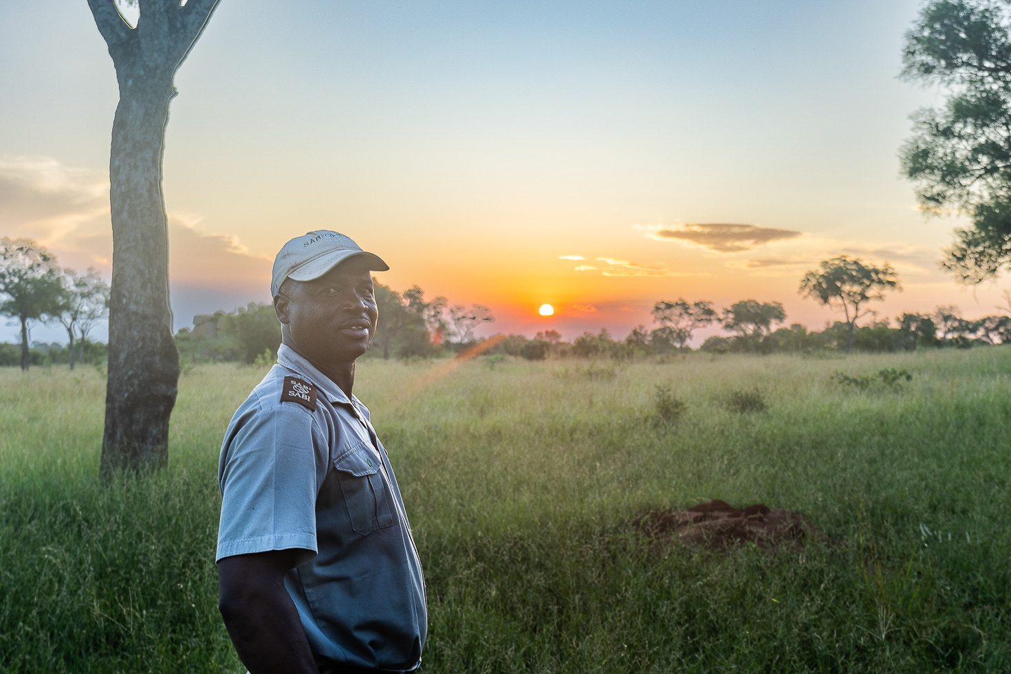 Our expert guide, Lazarus, standing before another beautiful African sunset