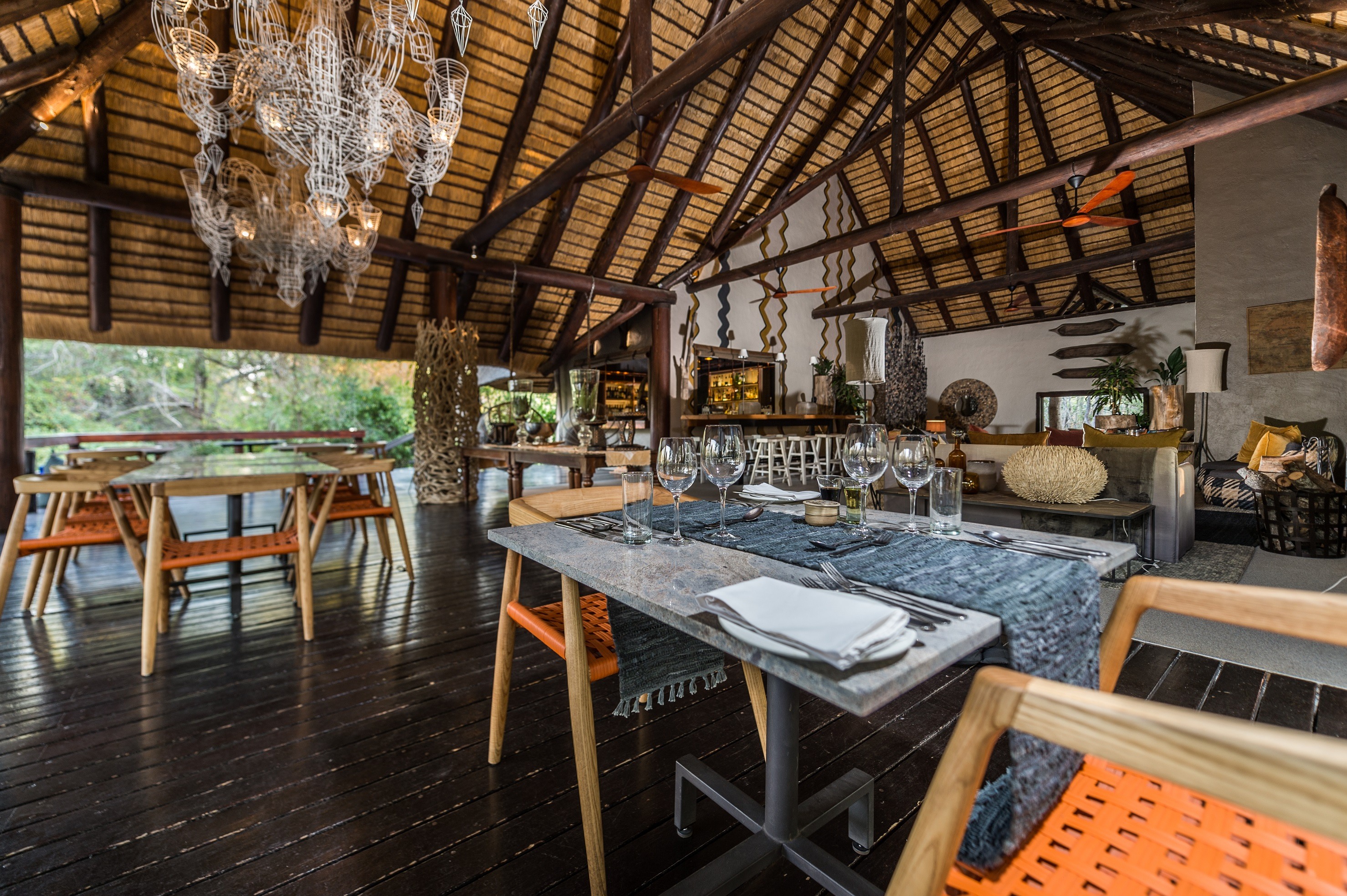 Little Bush Camp   Bar Dining Area