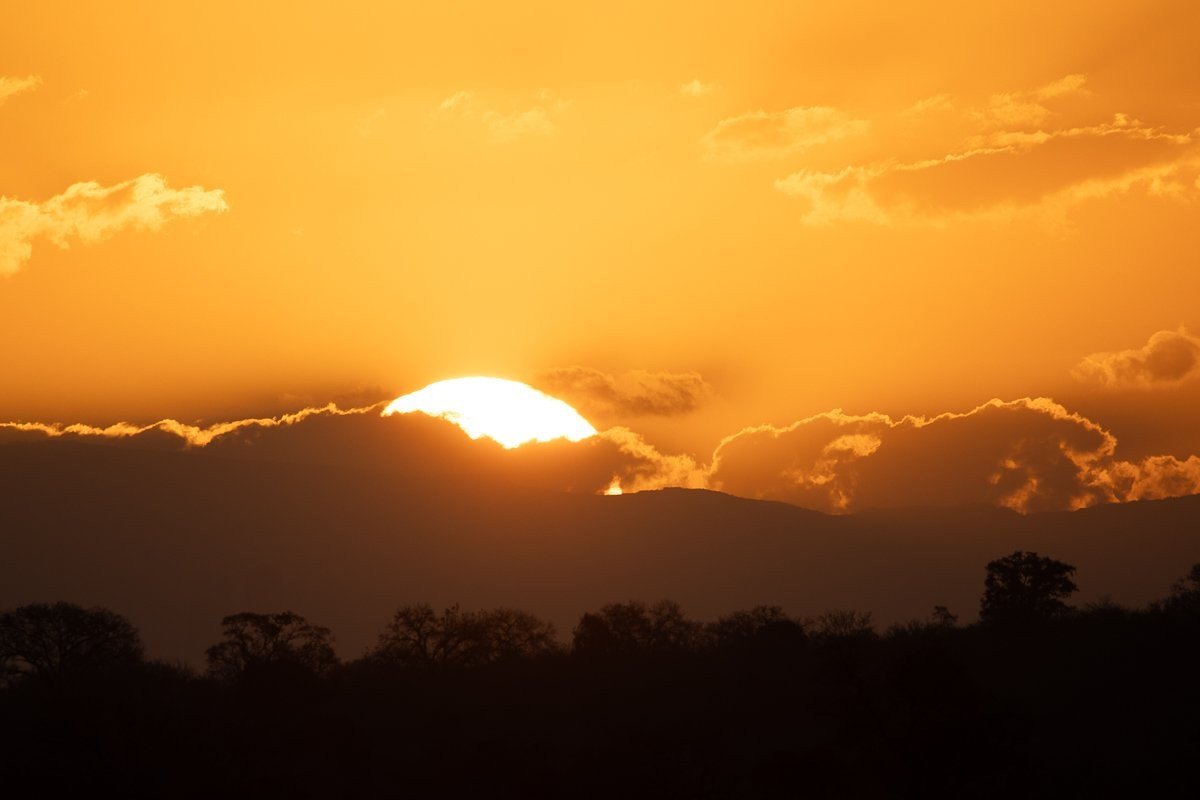 A beautiful orange sunset from Sabi Sabi.