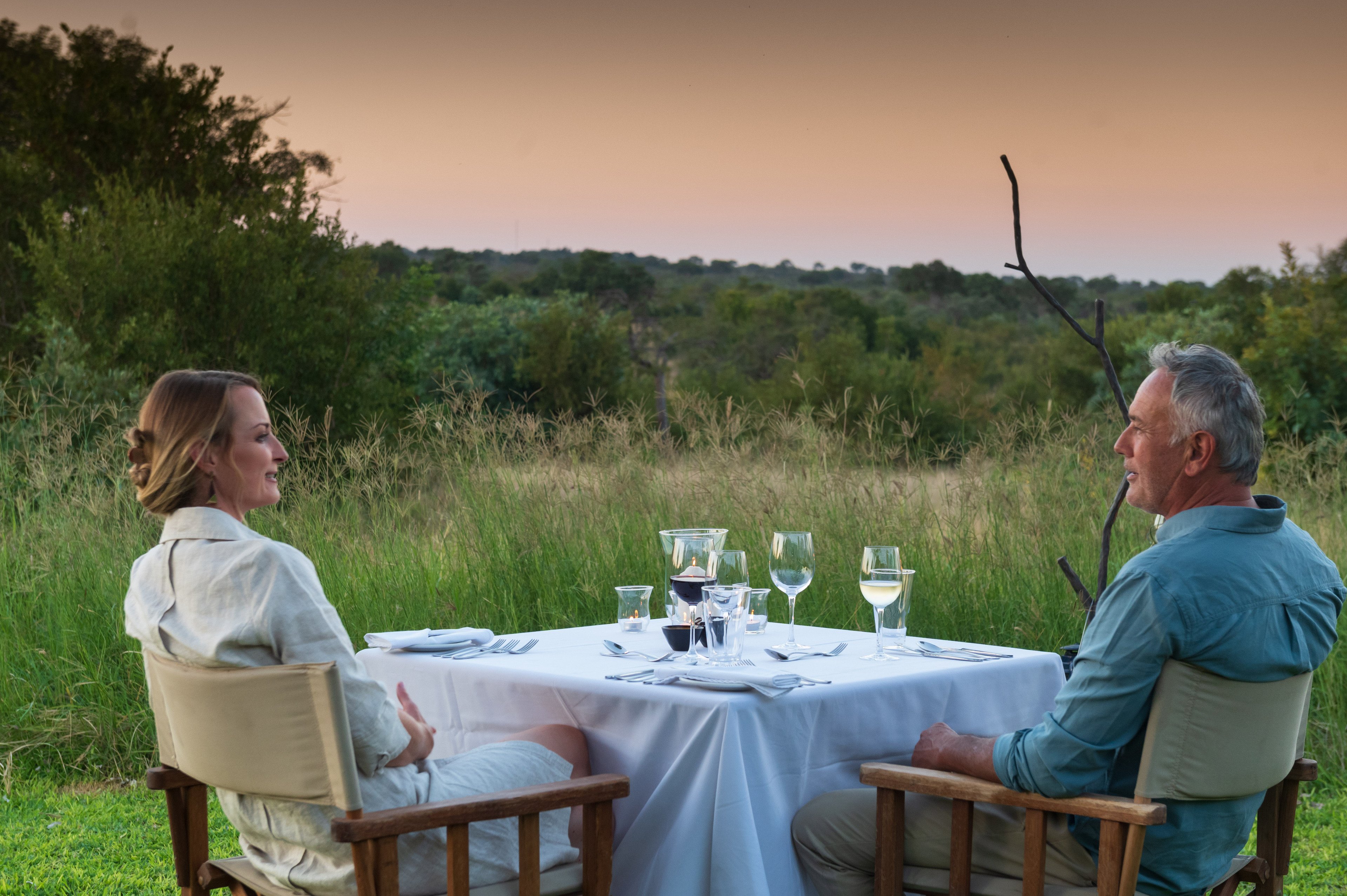 Sabi Sabi guests enjoying a romantic dinner at Sabi Sabi. Sabi Sabi guests enjoying a romantic dinner at Sabi Sabi.