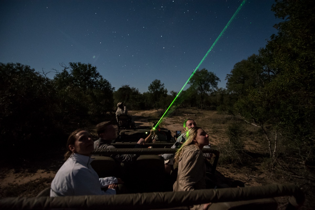 Star gazing on a night drive from Sabi Sabi. Star gazing on a night drive from Sabi Sabi.