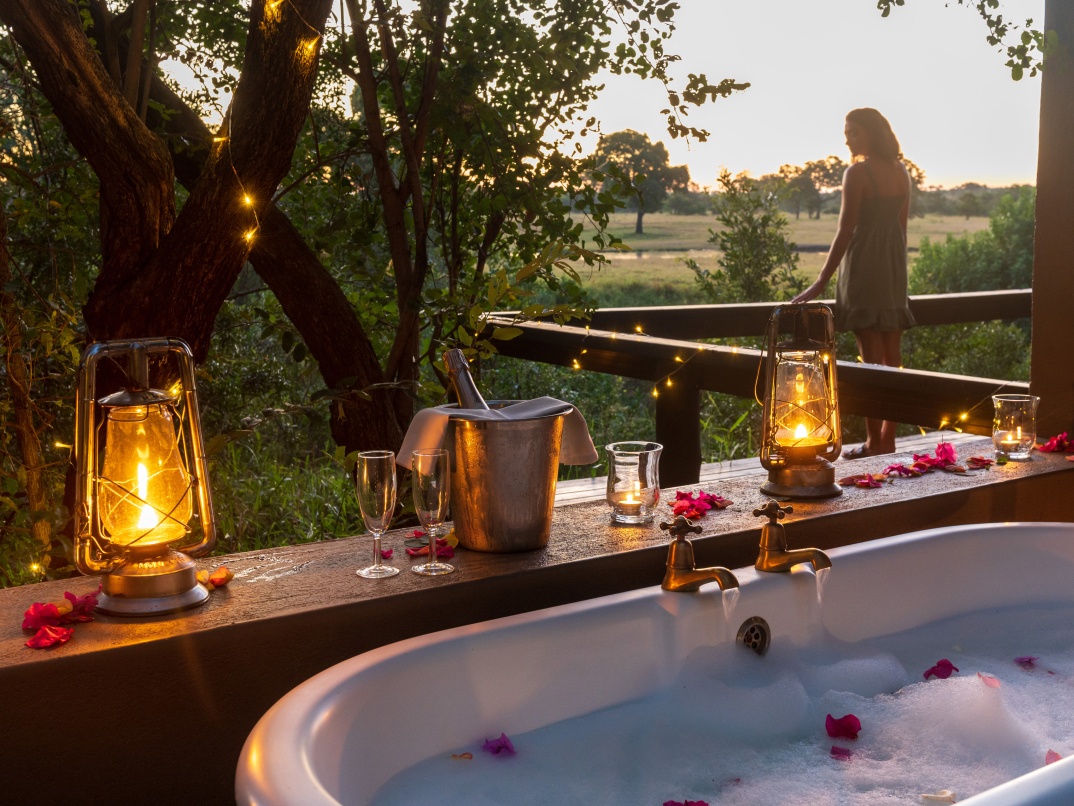 Admire the sweeping bushveld views from your private deck Sabi Sabi. Admire the sweeping bushveld views from your private deck Sabi Sabi.
