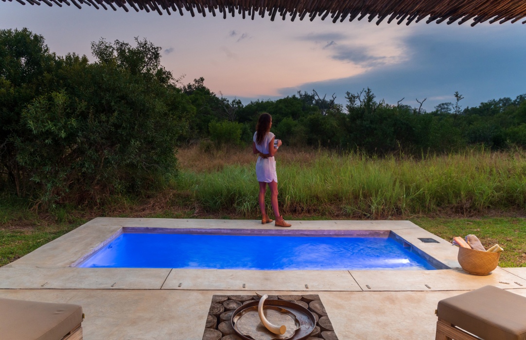 Take a refreshing dip in the private pool at Mahlatini and Tumbela Luxury Villas.