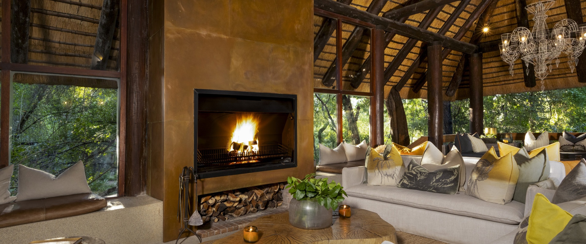 Sabi Sabi   Little Bush Camp   Main Area Fireplace