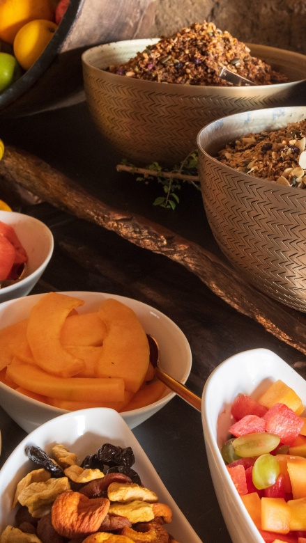 Healthy breakfast options at Sabi Sabi.