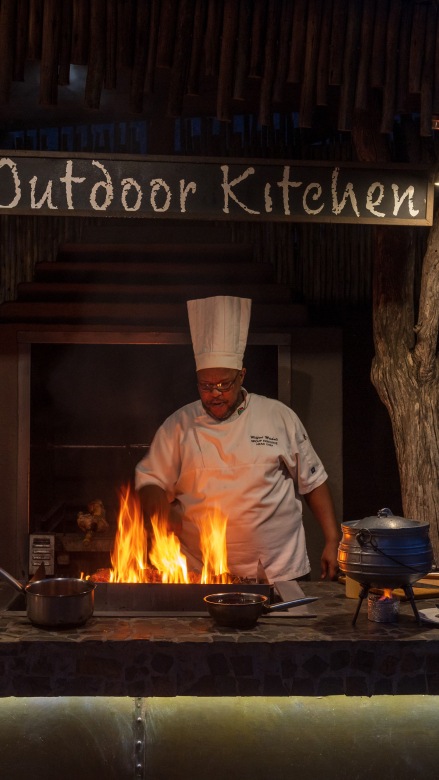 Indulge in Sabi Sabi's signature dishes prepared to perfection in their outdoor bush kitchen.