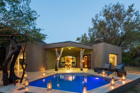 Beautiful night setting and fairy lights at the luxurious Amber Presidential Suite at Earth Lodge. Beautiful night setting and fairy lights at the luxurious Amber Presidential Suite at Earth Lodge.