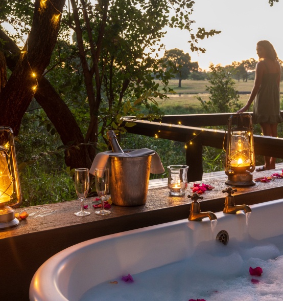 Admire the sweeping bushveld views from your private deck Sabi Sabi. Admire the sweeping bushveld views from your private deck Sabi Sabi.