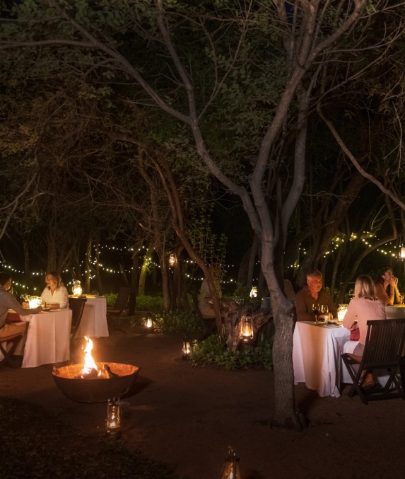 Indulge in a truly romantic dining experience at the luxurious Sabi Sabi, where every detail is thoughtfully tailored to fulfill your desires.