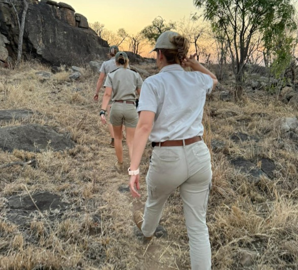 A walking safari gives guides and guests new perspective at Sabi Sabi. A walking safari gives guides and guests new perspective at Sabi Sabi.