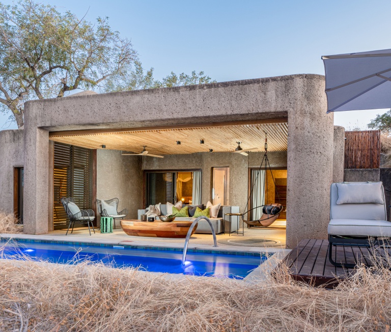 The Earth Lodge Luxury Suite is inspired by the nuances of nature. The Earth Lodge Luxury Suite is inspired by the nuances of nature.