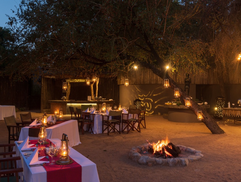 Dine in authentic safari style at the luxurious outdoor boma, a truly unforgettable experience. Dine in authentic safari style at the luxurious outdoor boma, a truly unforgettable experience.
