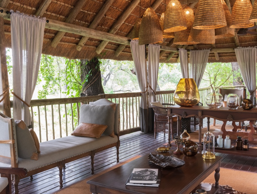Observe the magnificent African wildlife as they gracefully roam by from the tranquil setting of the Sabi Sabi outdoor lounge. Observe the magnificent African wildlife as they gracefully roam by from the tranquil setting of the Sabi Sabi outdoor lounge.