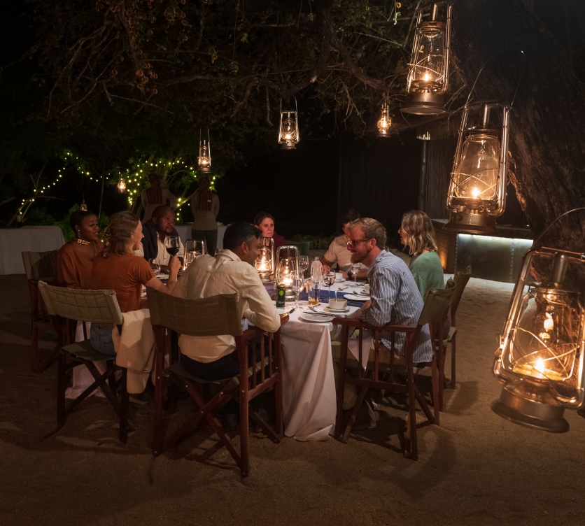 Superb dining experiences enjoyed at the Bush Lodge open-air Bush Kitchen.