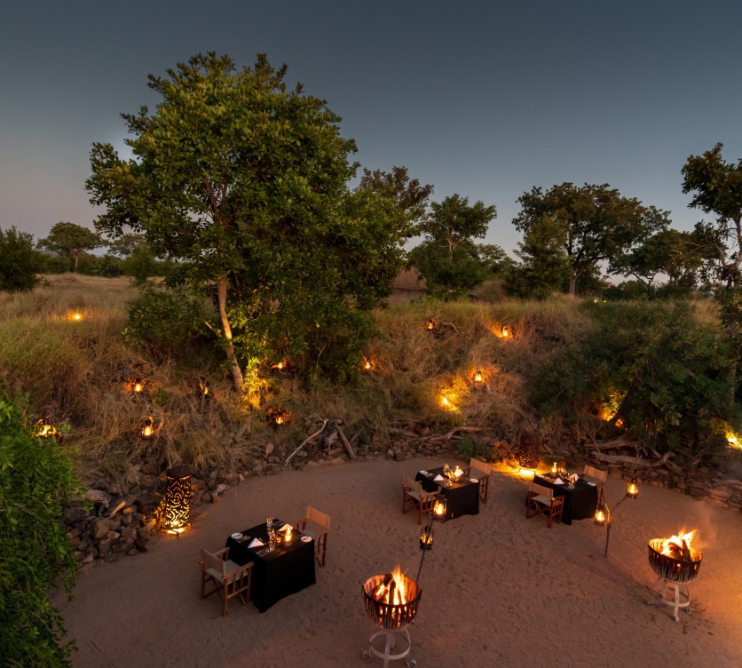 Feel cocooned in the arc of our outdoor boma, illuminated by the dancing flames of the fireside braziers. Feel cocooned in the arc of our outdoor boma, illuminated by the dancing flames of the fireside braziers.