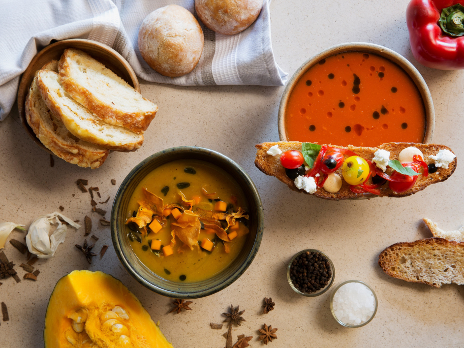 Spiced Pumpkin And Red Pepper Soups 2