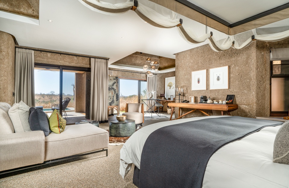 Curated comfort awaits at Sabi Sabi Earth Lodge, an oasis of opulence.
